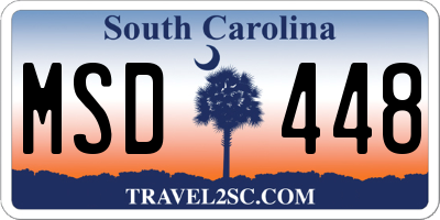 SC license plate MSD448