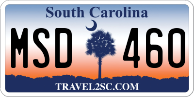 SC license plate MSD460