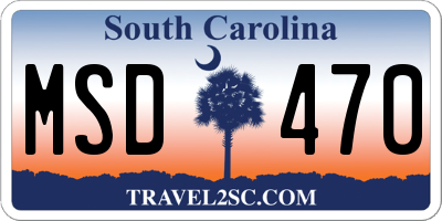 SC license plate MSD470