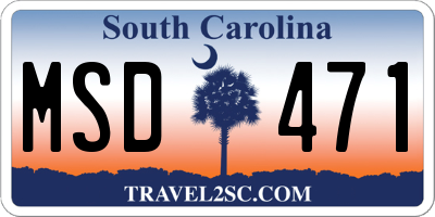 SC license plate MSD471