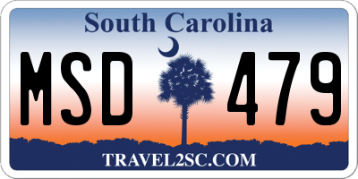 SC license plate MSD479