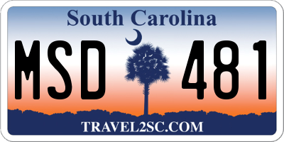 SC license plate MSD481