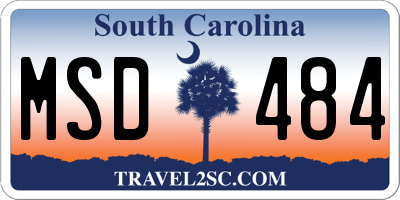 SC license plate MSD484