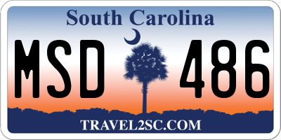 SC license plate MSD486
