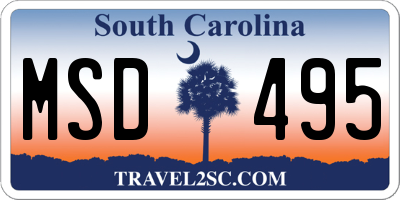 SC license plate MSD495