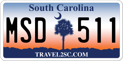 SC license plate MSD511