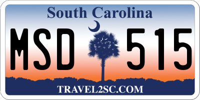 SC license plate MSD515