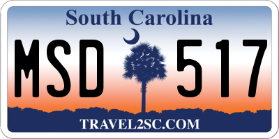 SC license plate MSD517