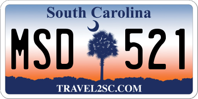 SC license plate MSD521