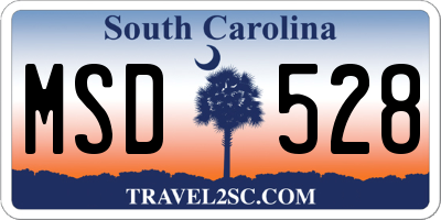 SC license plate MSD528