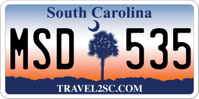 SC license plate MSD535