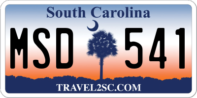 SC license plate MSD541