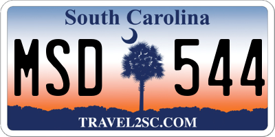 SC license plate MSD544