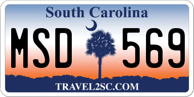 SC license plate MSD569