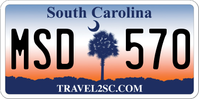 SC license plate MSD570