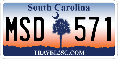 SC license plate MSD571