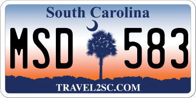 SC license plate MSD583