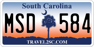 SC license plate MSD584