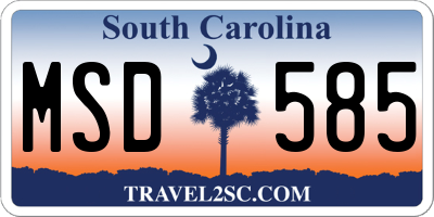 SC license plate MSD585