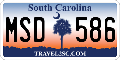SC license plate MSD586