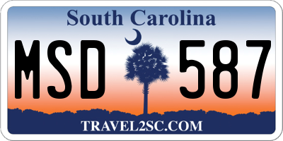 SC license plate MSD587