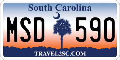 SC license plate MSD590