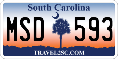 SC license plate MSD593