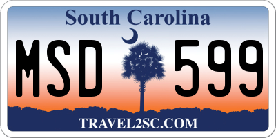 SC license plate MSD599