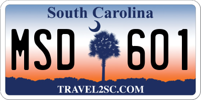 SC license plate MSD601