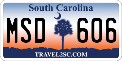 SC license plate MSD606