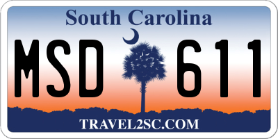 SC license plate MSD611