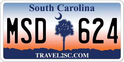 SC license plate MSD624