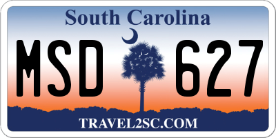 SC license plate MSD627