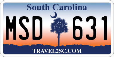 SC license plate MSD631
