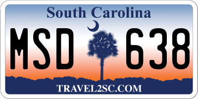 SC license plate MSD638