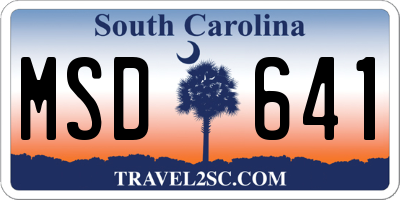 SC license plate MSD641