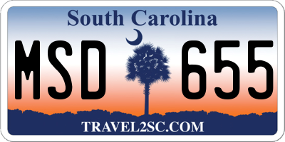 SC license plate MSD655