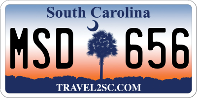SC license plate MSD656