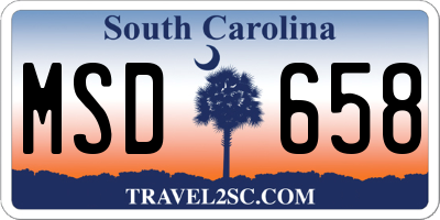SC license plate MSD658