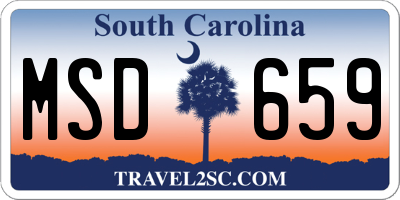 SC license plate MSD659