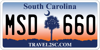 SC license plate MSD660