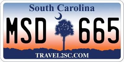SC license plate MSD665