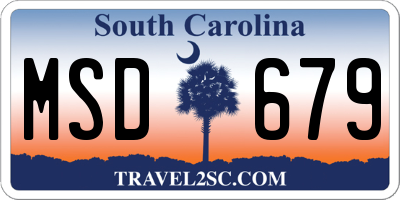 SC license plate MSD679