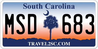 SC license plate MSD683