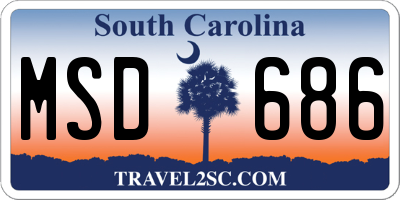 SC license plate MSD686