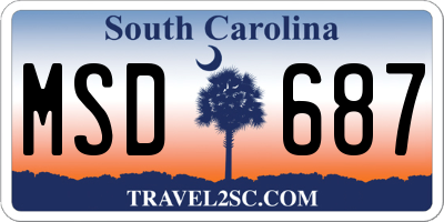 SC license plate MSD687