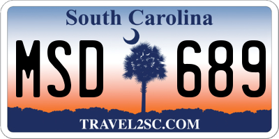 SC license plate MSD689