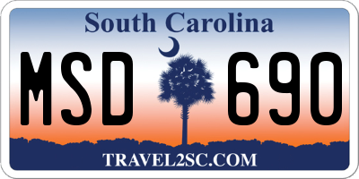 SC license plate MSD690