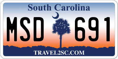 SC license plate MSD691