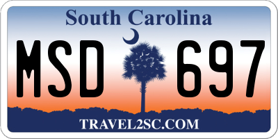 SC license plate MSD697
